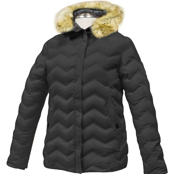 L - Misty Mountain| Faux Fur-Trim Helix Insulated Coat - Picture 1 of 6